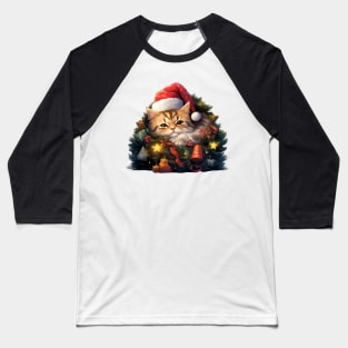 Lazy Burmese Cat At Christmas Baseball T-Shirt